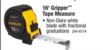 Menards Komelon 16' gripper tape measure offer