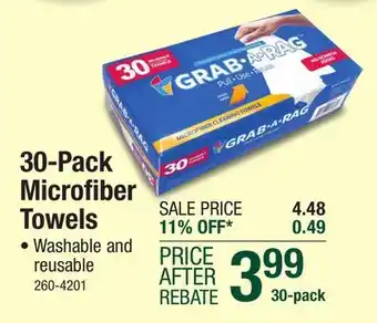 Menards Grab-a-rag 30-pack microfiber cleaning towels offer