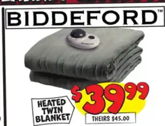 Ollie's Biddeford heated twin blanket offer