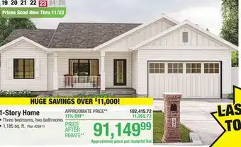 Menards 1-story home offer