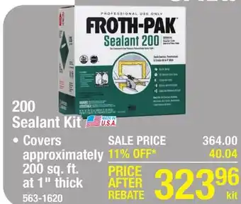 Menards Froth-pak 200 low-gwp spray foam sealant kit offer