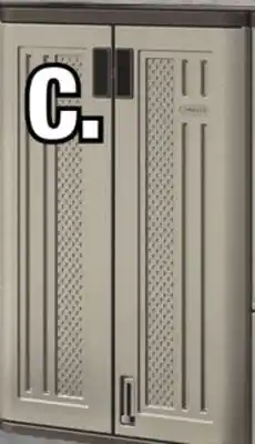 Menards Suncast 30w x 36h x 20d platinum base storage cabinet offer