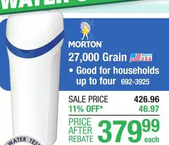 Menards Morton 27,000 grain water softener offer