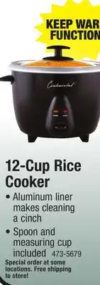 Menards Continental 12-cup rice cooker offer