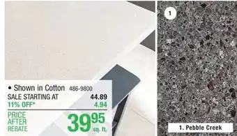 Menards Customcraft countertops quartz pebble creek series c - square feet offer