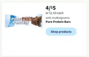Walgreens Pure protein bars offer