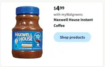 Walgreens Maxwell house instant coffee offer