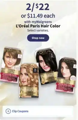 Walgreens L'oréal paris hair color offer