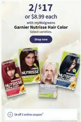 Walgreens Garnier nutrisse hair color offer