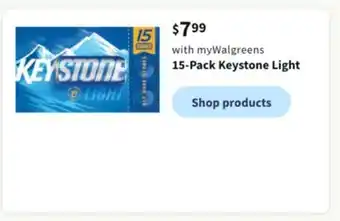 Walgreens 15-pack keystone light offer