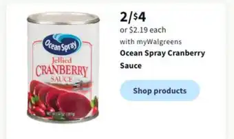 Walgreens Ocean spray cranberry sauce offer