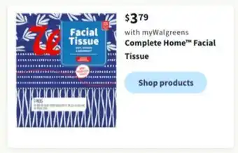 Walgreens Complete home facial tissue offer