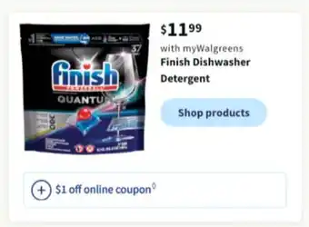 Walgreens Finish dishwasher detergent offer