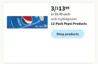 Walgreens 12-pack pepsi products offer