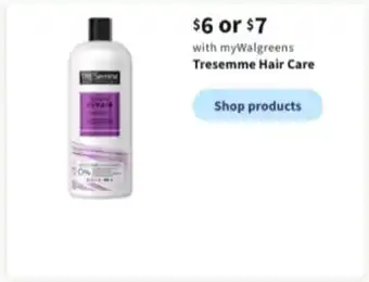 Walgreens Tresemme hair care offer