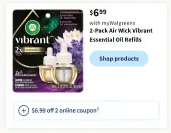 Walgreens 2-pack air wick vibrant essential oil refills offer