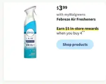 Walgreens Febreze air fresheners offer