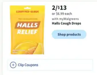 Walgreens Halls cough drops offer