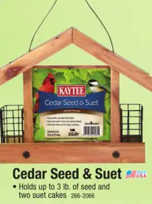 Menards Kaytee cedar seed & suet cage bird feeder offer