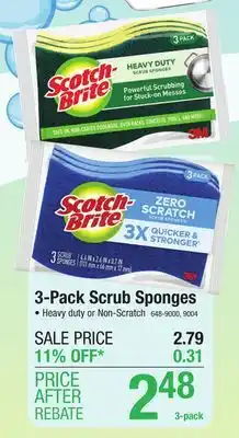 Menards Scotch-brite heavy duty s-scrub sponges - 3 count offer