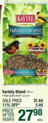 Menards Kaytee nature's harvest variety blend bird food seed - 40 lb offer