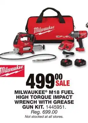Blain's Farm & Fleet Milwaukee m18 fuel high torque impact wrench with grease gun kit offer