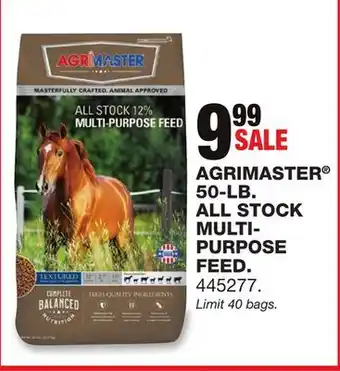 Blain's Farm & Fleet Agrimaster 50-lb. all stock multi- purpose feed offer