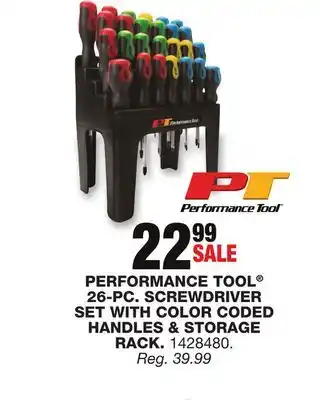 Blain's Farm & Fleet Performance tool 26-pc. screwdriver set with color coded handles & storage rack offer