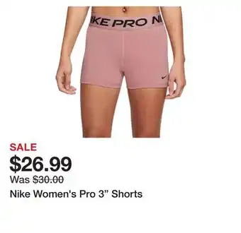 Dick's Sporting Goods Nike women's pro 3 shorts offer