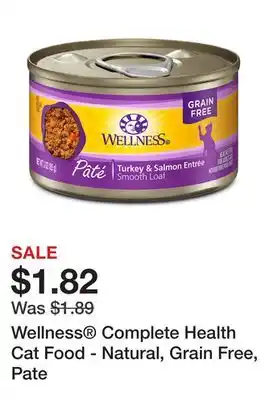 Petsmart Wellness complete health cat food - natural, grain free, pate offer