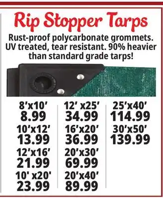 Ocean State Job Lot Rip stopper tarps offer