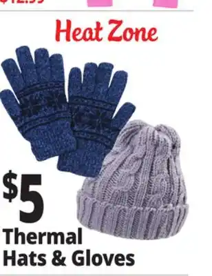 Ocean State Job Lot Heat zone thermal hats & gloves offer