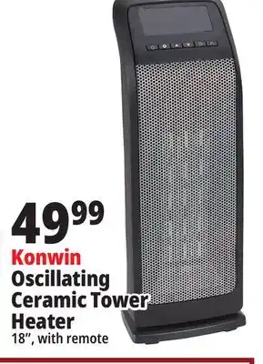 Ocean State Job Lot Konwin 18 oscillating ceramic tower heater offer