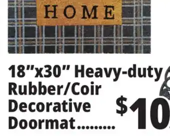 Ocean State Job Lot 18x30 heavy-duty rubber/coir decorative doormat offer