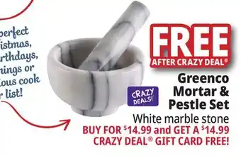 Ocean State Job Lot Greenco mortar & pestle set, white marble stone offer