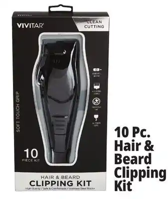 Ocean State Job Lot Vivitar hair & beard clipping kit, 10-piece offer