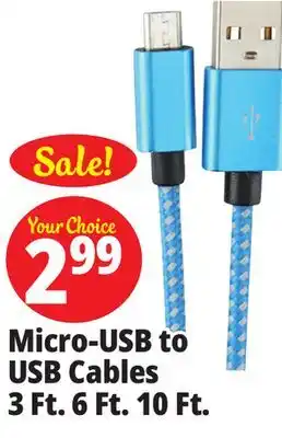 Ocean State Job Lot Micro-usb to usb cables 3 ft. 6 ft. 10 ft offer