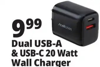 Ocean State Job Lot Dual usb-a & usb-c 20 watt wall charger offer