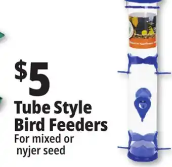 Ocean State Job Lot Tube style bird feeders offer