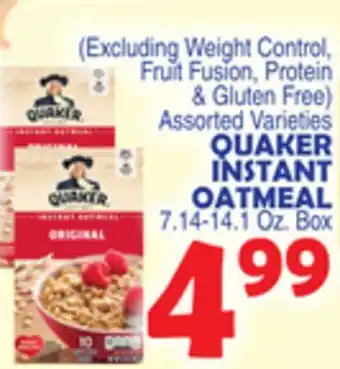 Bravo Supermarkets Quaker instant oatmeal offer