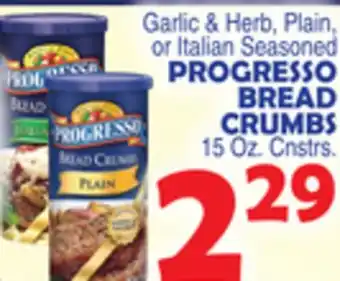 Bravo Supermarkets Progresso bread crumbs offer