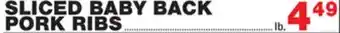 Bravo Supermarkets Sliced baby back pork ribs offer