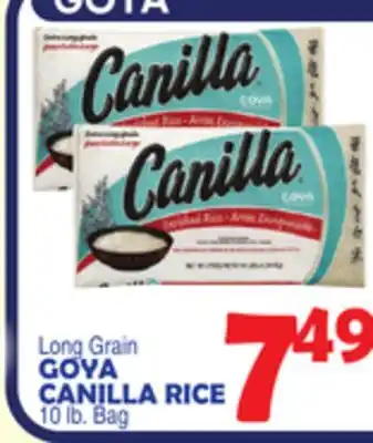 Bravo Supermarkets Goya canilla rice offer