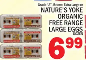 C Town Nature's yoke organic free range large eggs offer