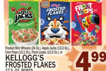 C Town Kellogg's frosted flakes, 17.3 oz. boxes offer