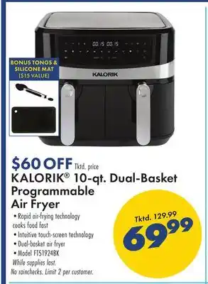 Boscov's Kalorik 10-qt. dual-basket programmable air fryer offer