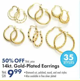 Boscov's 14kt gold-plated earrings offer