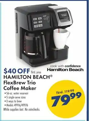 Boscov's Hamilton beach flexbrew trio coffee maker offer