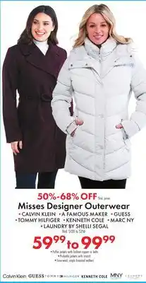 Boscov's Misses designer outerwear offer