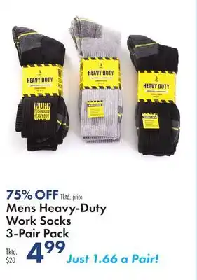 Boscov's Mens heavy-duty work socks 3-pair pack offer